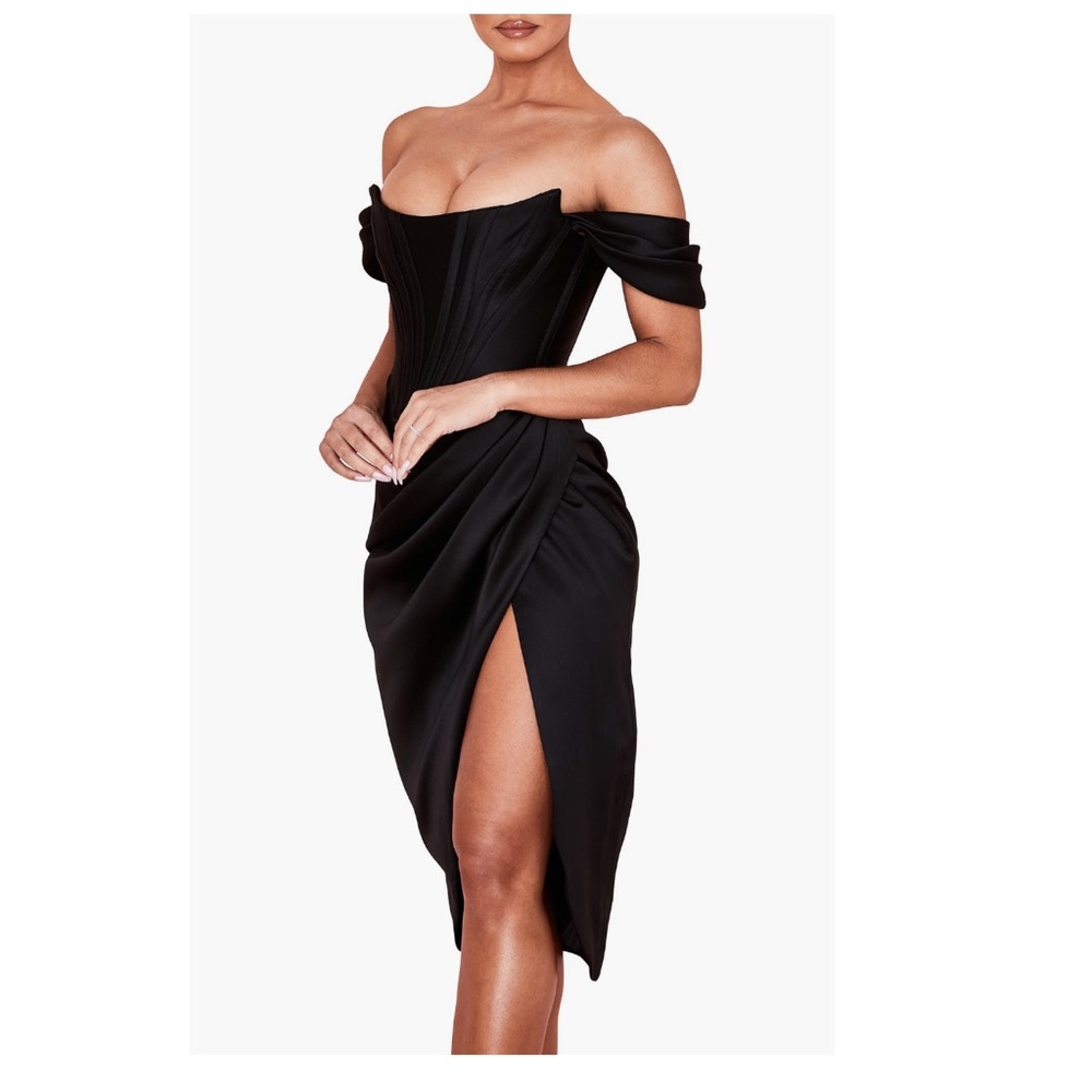 Elegant Black Strapless Dress - Picture 4 of 8
